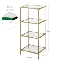 Produktbild för Storage Rack Gold 40x30x95cm