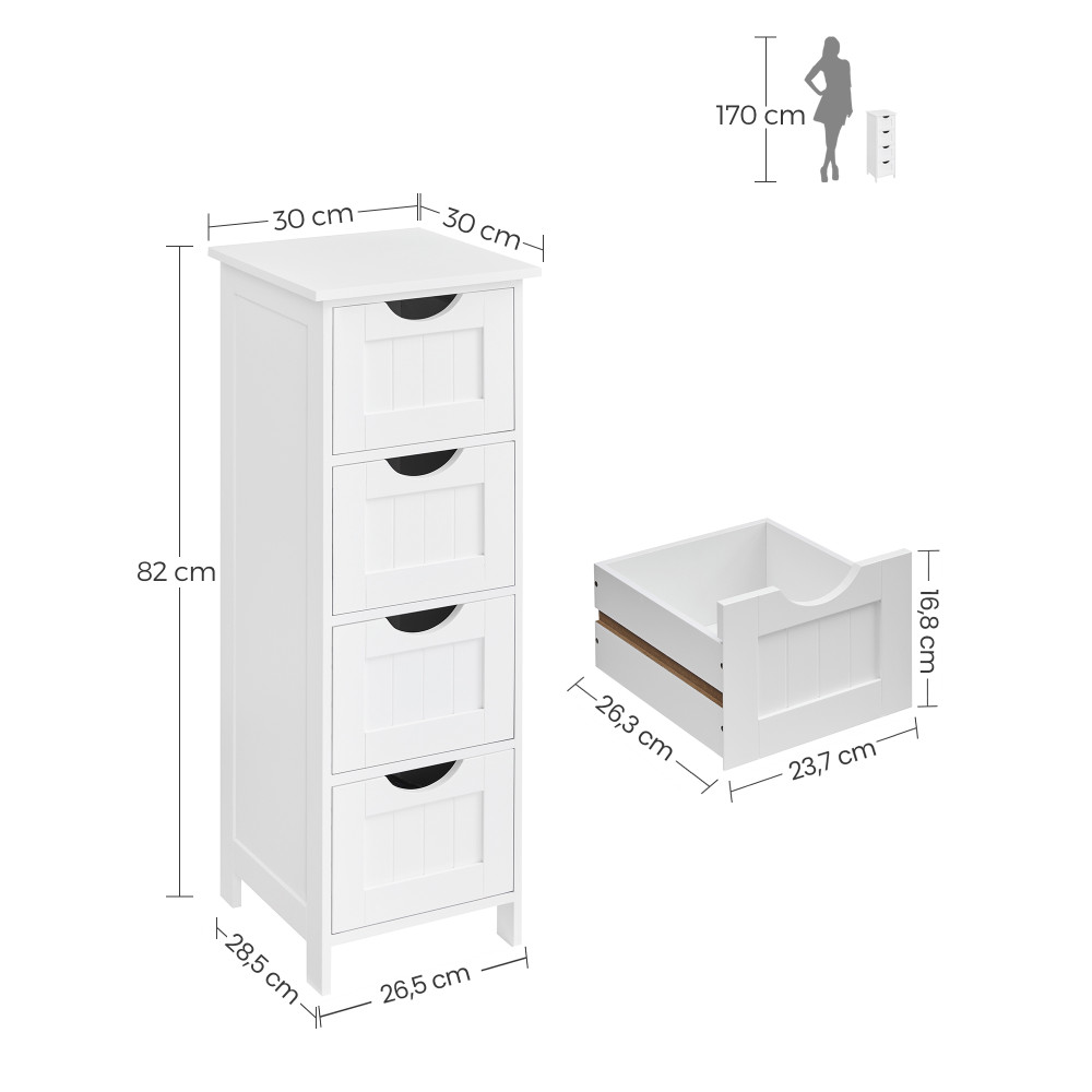 Produktbild för Floor Cabinet White 30x30x82cm