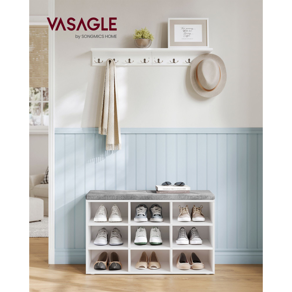Produktbild för Shoe Bench White 79x30x48cm