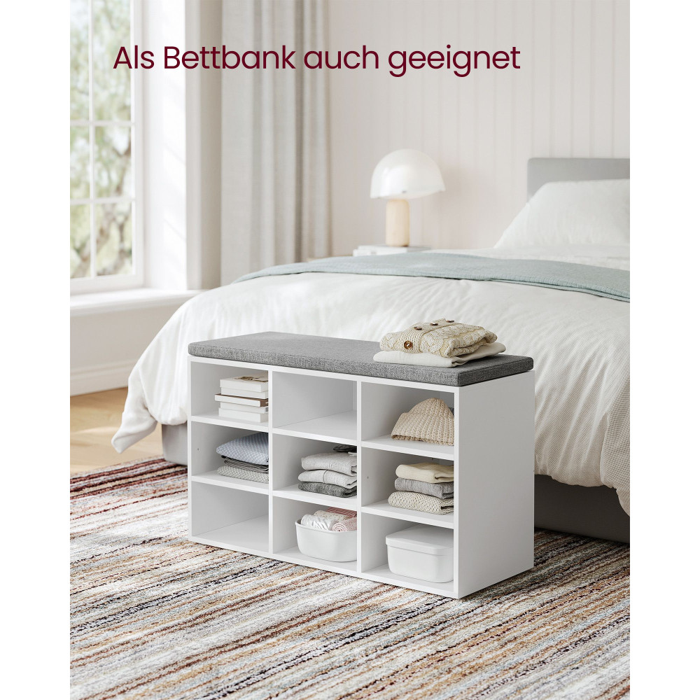 Produktbild för Shoe Bench White 79x30x48cm