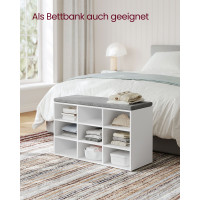 Produktbild för Shoe Bench White 79x30x48cm