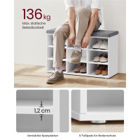 Produktbild för Shoe Bench White 79x30x48cm