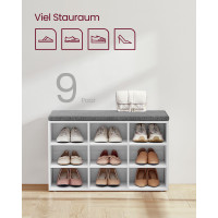 Produktbild för Shoe Bench White 79x30x48cm
