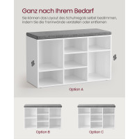 Produktbild för Shoe Bench White 79x30x48cm