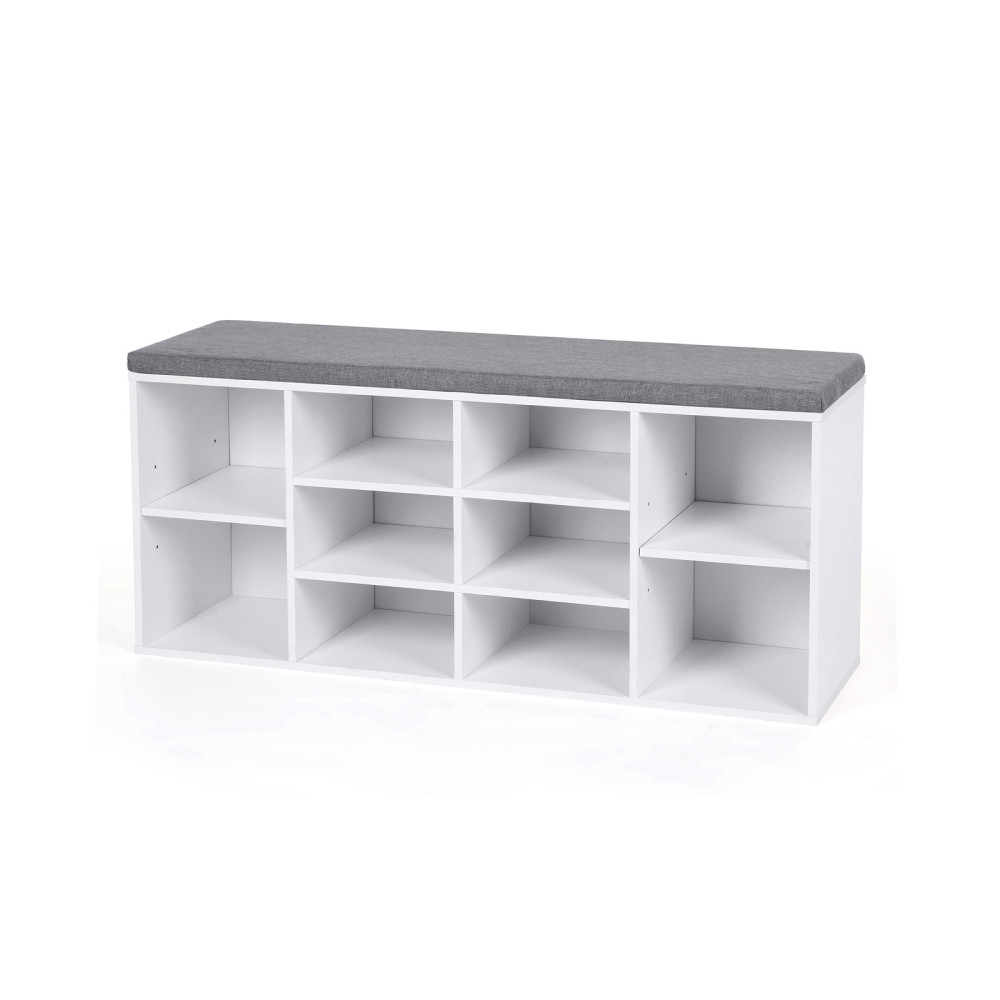 Produktbild för Shoe Bench White 104x30x48cm