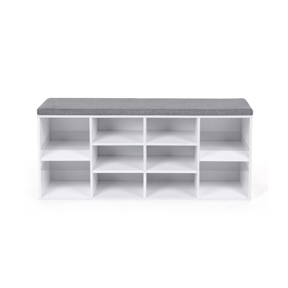 Produktbild för Shoe Bench White 104x30x48cm