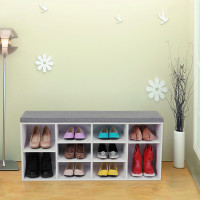 Produktbild för Shoe Bench White 104x30x48cm