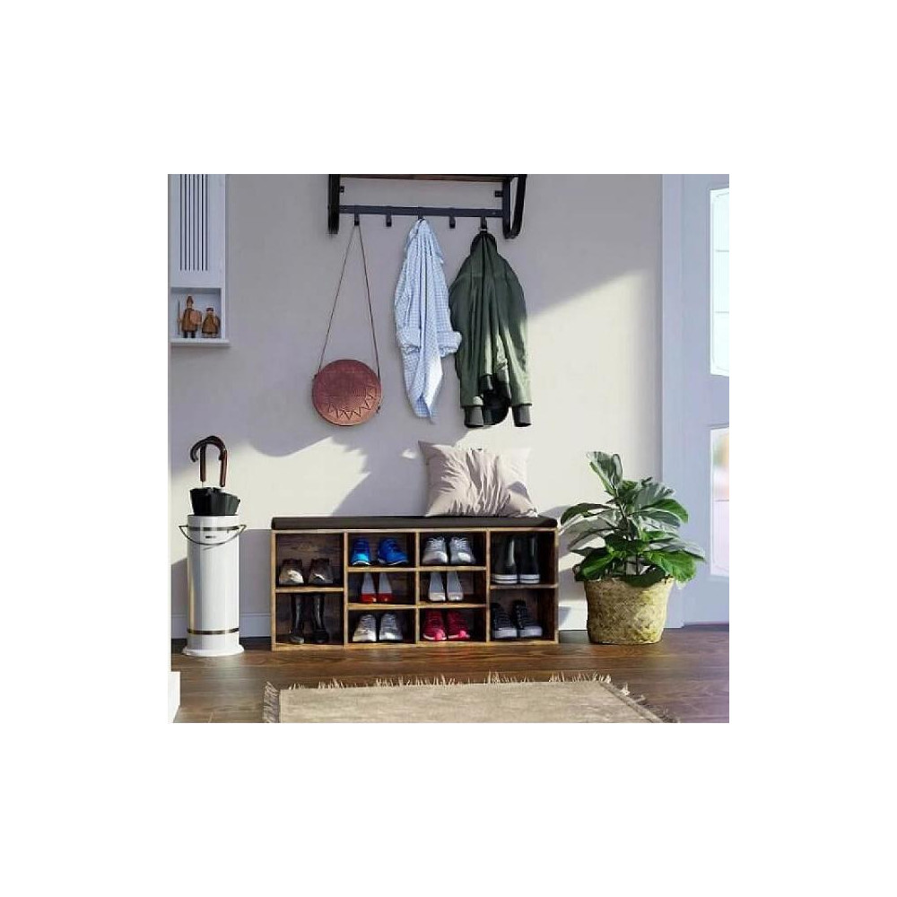 Produktbild för Shoe Bench White 104x30x48cm