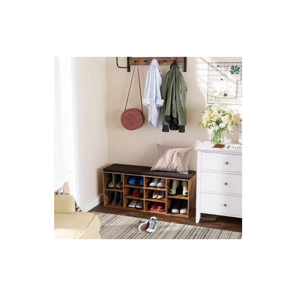 Produktbild för Shoe Bench White 104x30x48cm