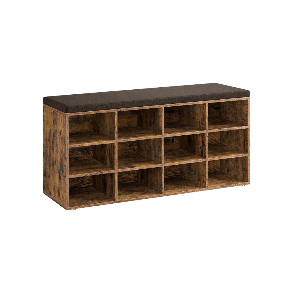 Produktbild för Shoe Bench Yellowish Brown 104x30x48cm