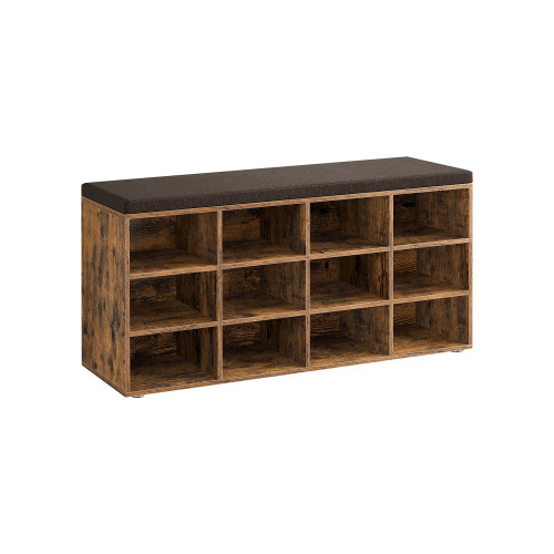 VASAGLE Shoe Bench Yellowish Brown 104x30x48cm