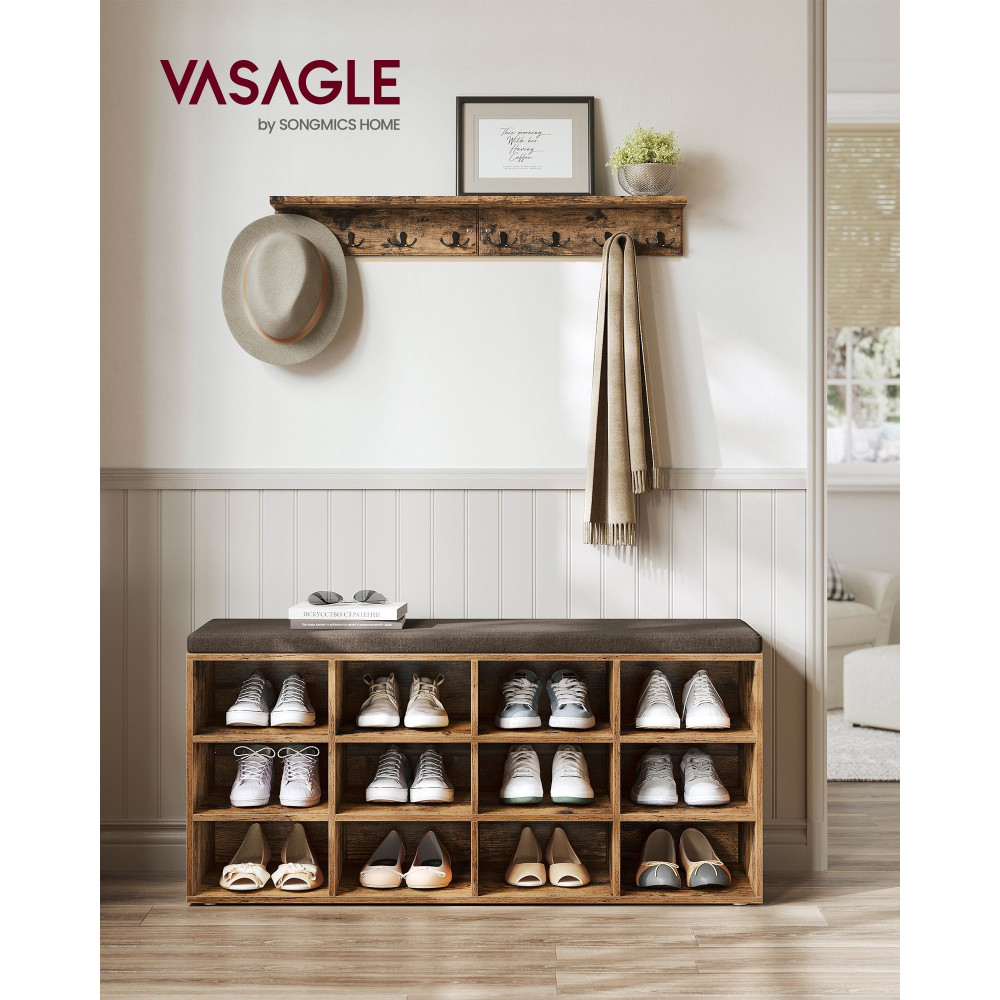 Produktbild för Shoe Bench Yellowish Brown 104x30x48cm