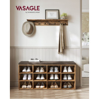 Produktbild för Shoe Bench Yellowish Brown 104x30x48cm