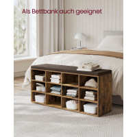 Produktbild för Shoe Bench Yellowish Brown 104x30x48cm