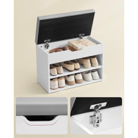 Produktbild för Shoe Bench White 60x30x44cm