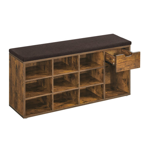 VASAGLE Shoe Bench Yellowish Brown 104x31x48cm