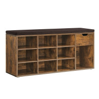 Produktbild för Shoe Bench Yellowish Brown 104x31x48cm