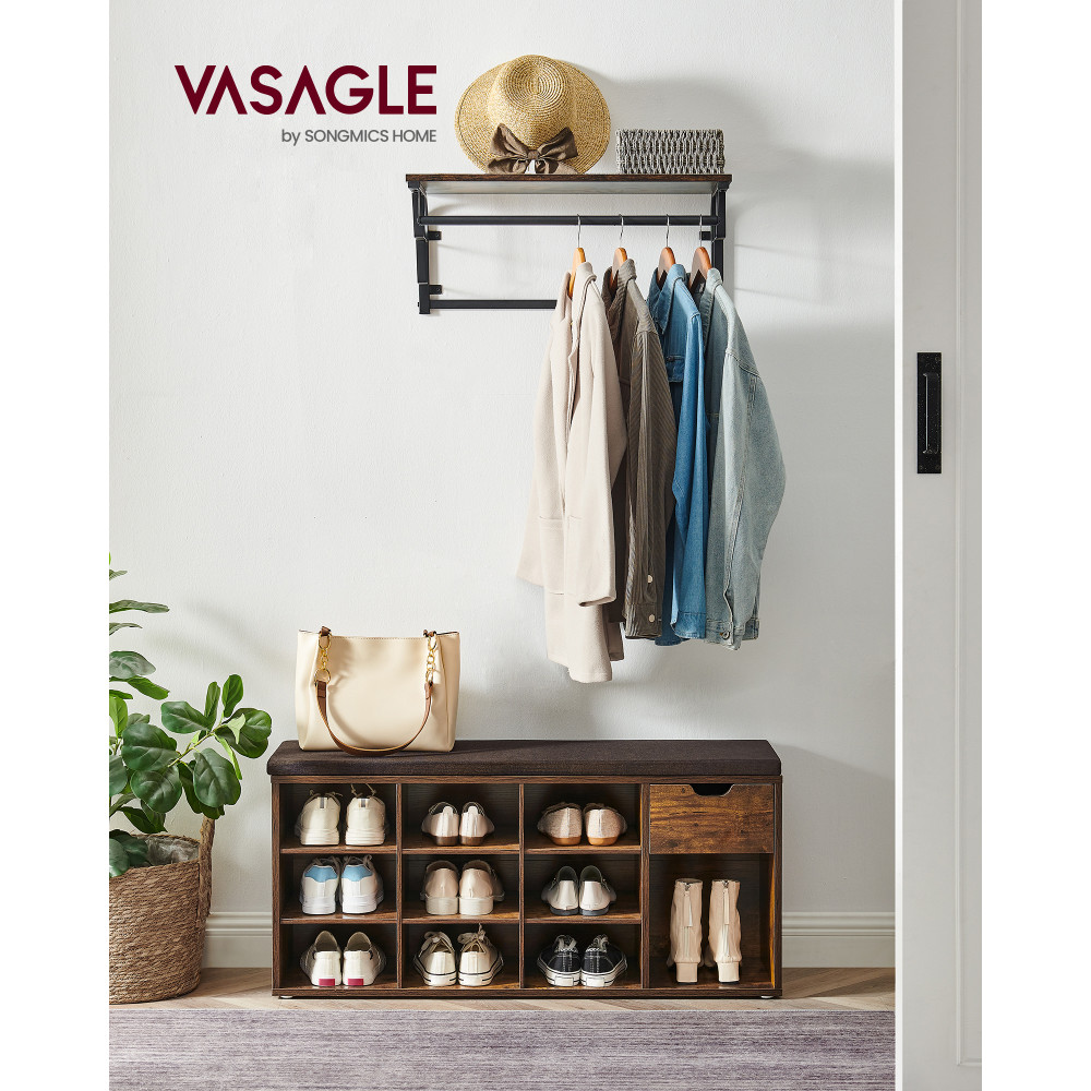 Produktbild för Shoe Bench Yellowish Brown 104x31x48cm