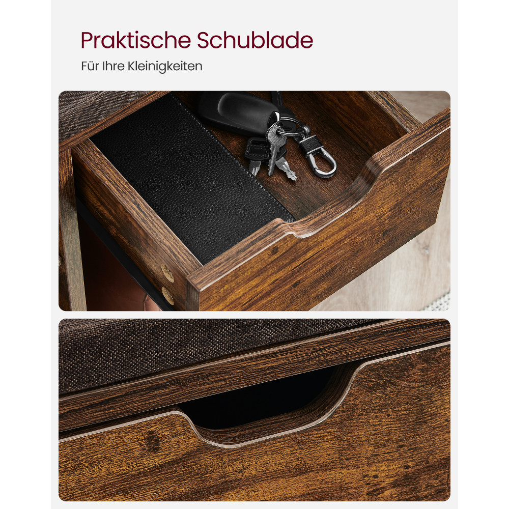 Produktbild för Shoe Bench Yellowish Brown 104x31x48cm