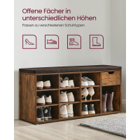 Produktbild för Shoe Bench Yellowish Brown 104x31x48cm