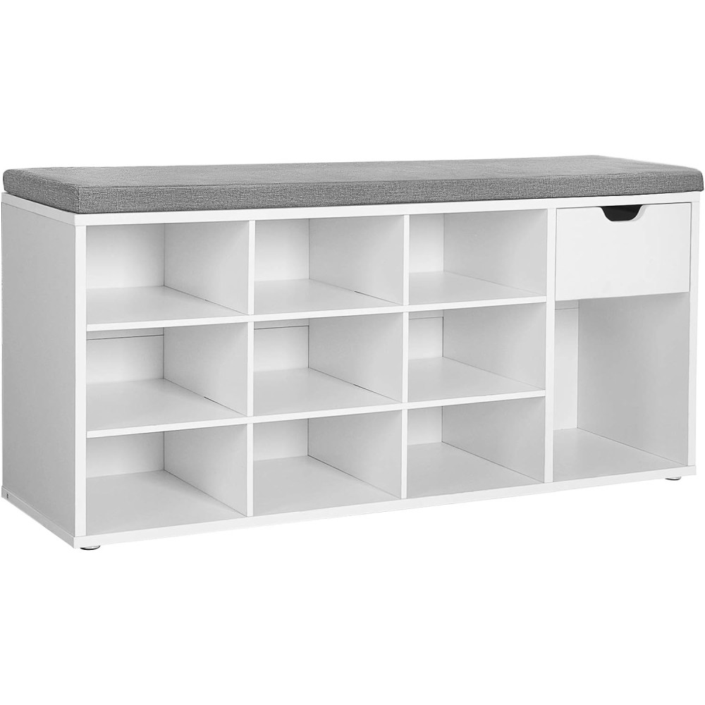 Produktbild för Shoe Bench White, Grey 104x31x48cm