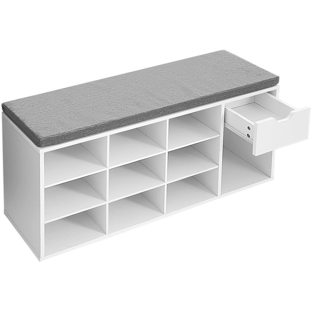Produktbild för Shoe Bench White, Grey 104x31x48cm