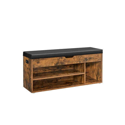 VASAGLE Shoe Bench Yellowish Brown 100x30x44cm