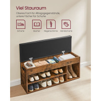 Produktbild för Shoe Bench Yellowish Brown 100x30x44cm