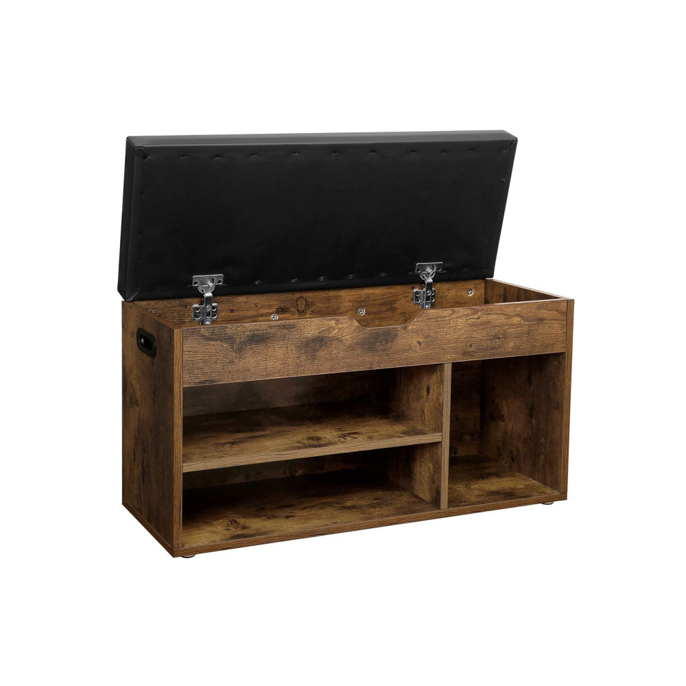 Produktbild för Shoe Bench X: Antique, Black Mat 80x44x30cm