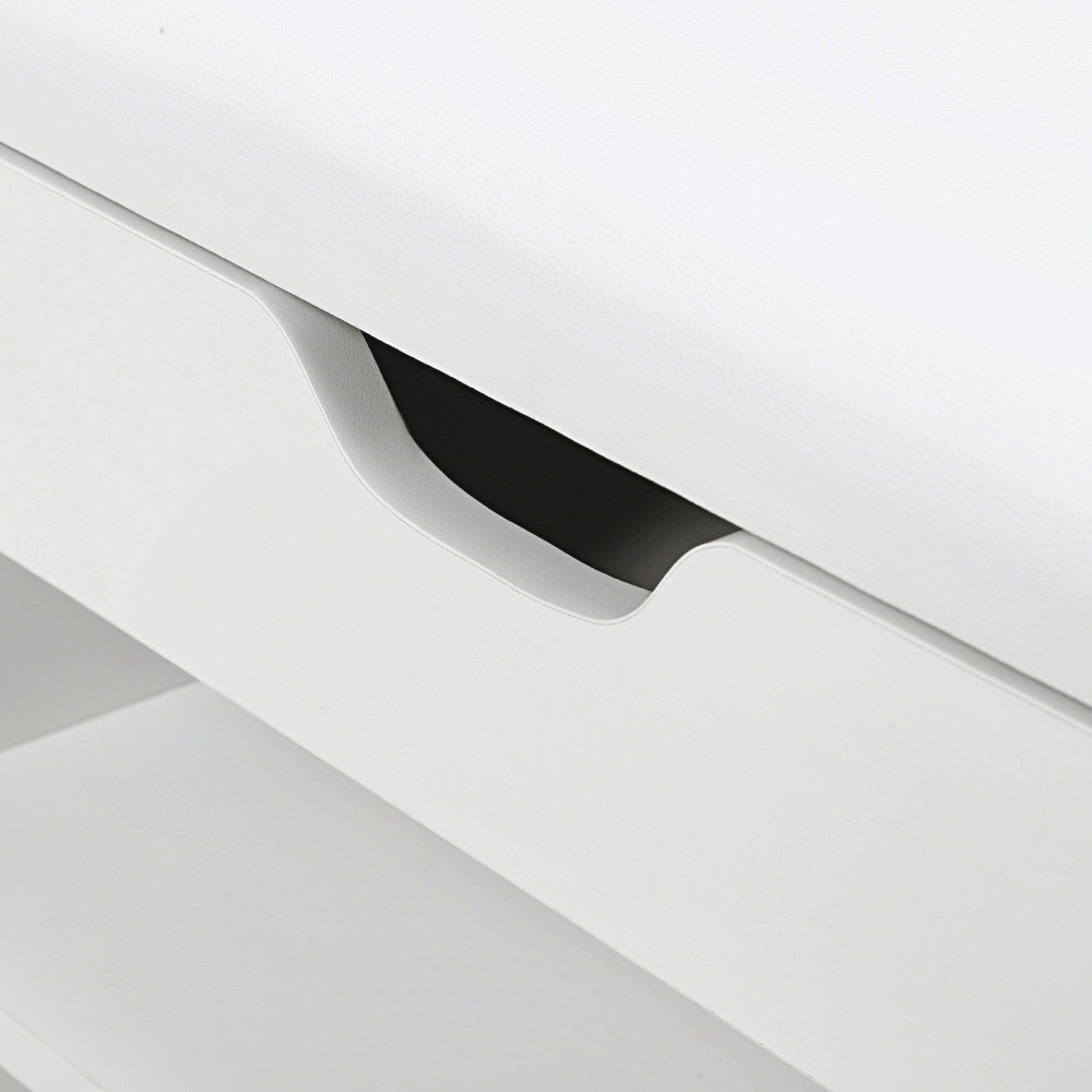 Produktbild för Shoe Bench White, White Mat 80x44x30cm