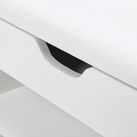 Produktbild för Shoe Bench White, White Mat 80x44x30cm