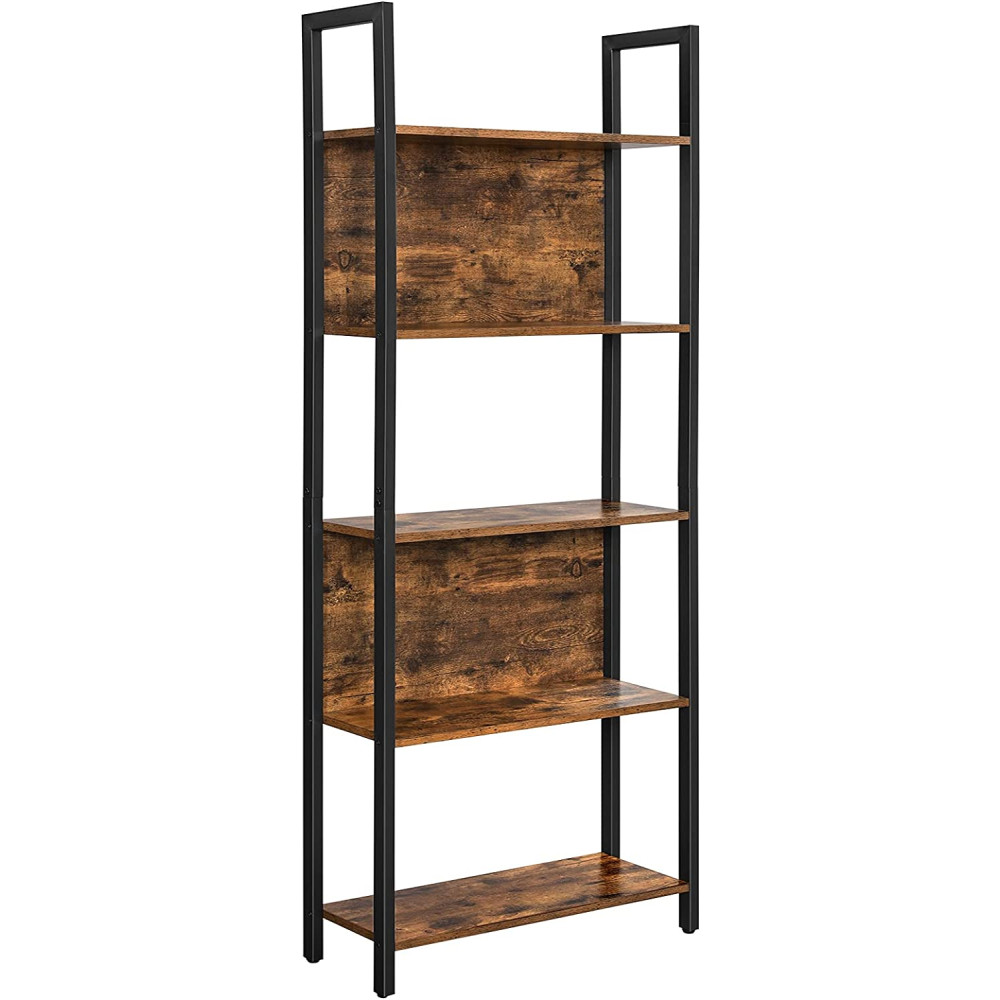 Produktbild för Ladder Shelves Rustic Brown, Black 62x24x165cm