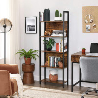 Produktbild för Ladder Shelves Rustic Brown, Black 62x24x165cm