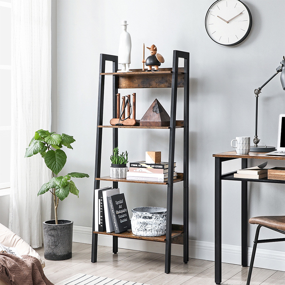 Produktbild för Ladder Shelves X: Antique, Black  56x34x138cm