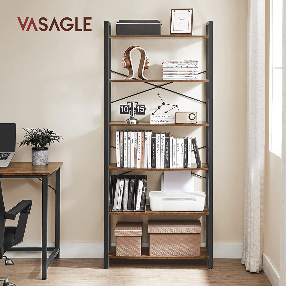 Produktbild för Ladder Shelf Black, Retro Color 80x30x184cm