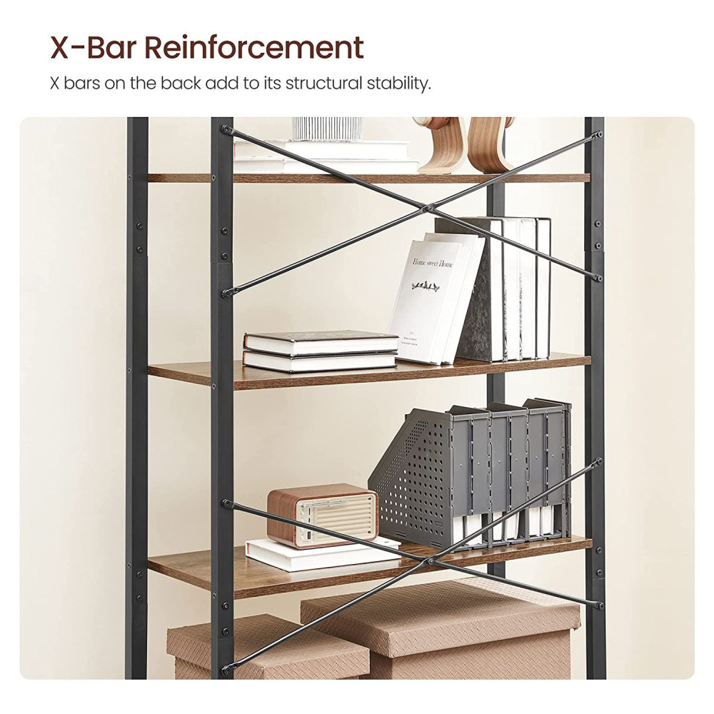 Produktbild för Ladder Shelf Black, Retro Color 80x30x184cm