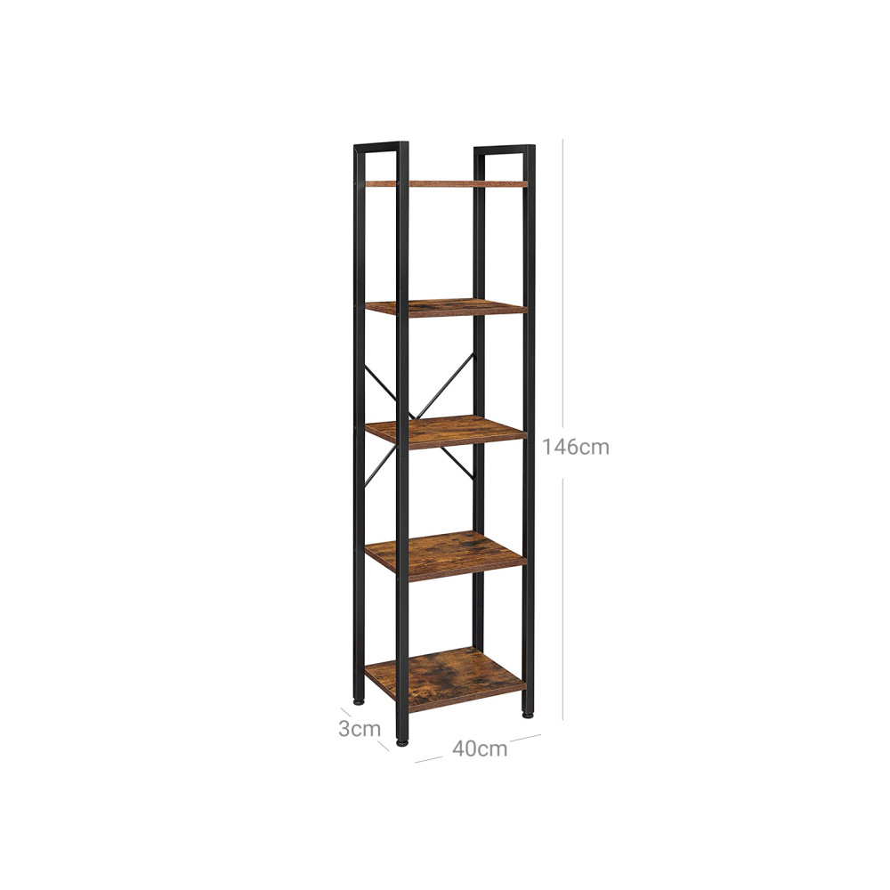 Produktbild för Bookcase Black, Retro Color 40x30x154cm