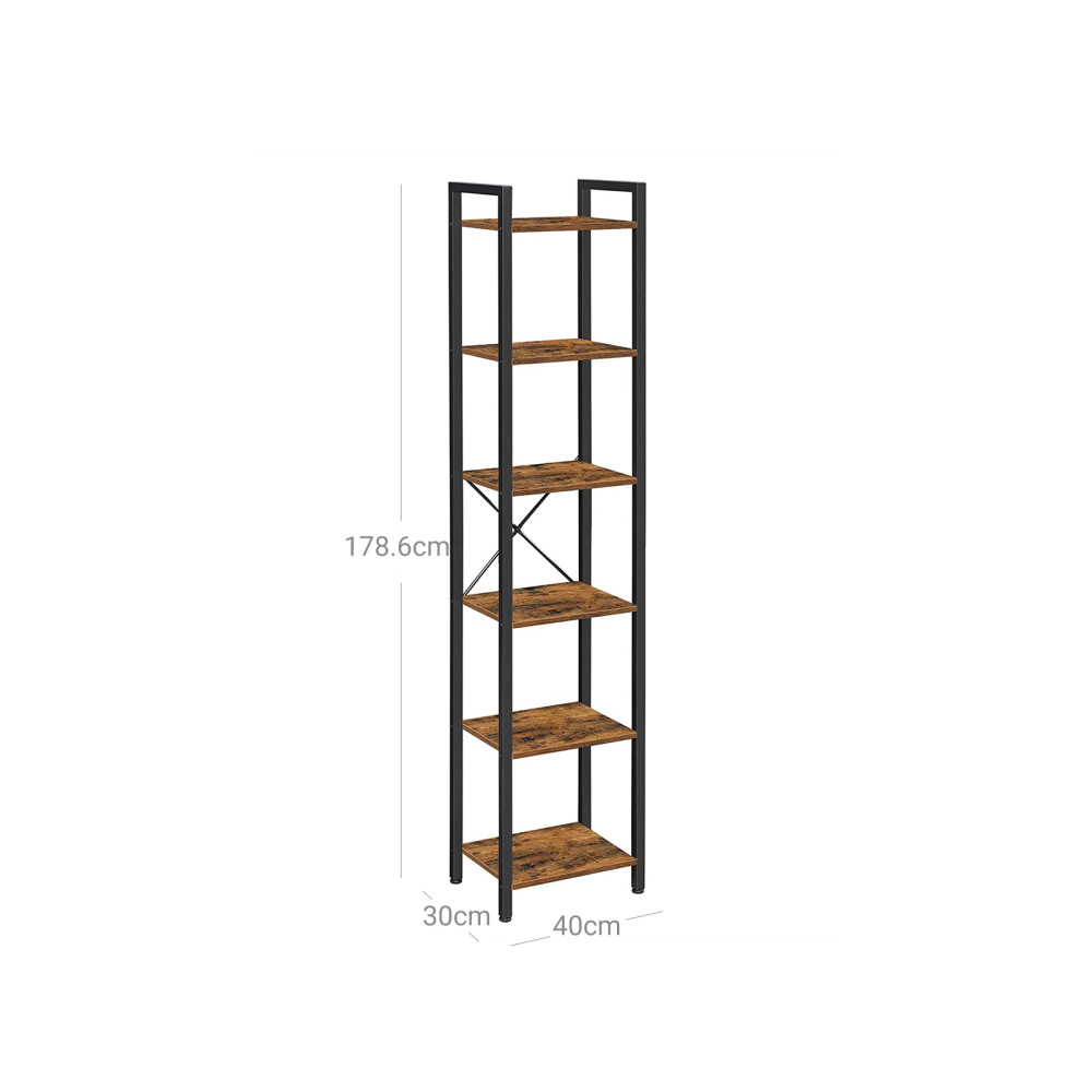 Produktbild för Bookcase Black, Retro Color 40x30x188cm