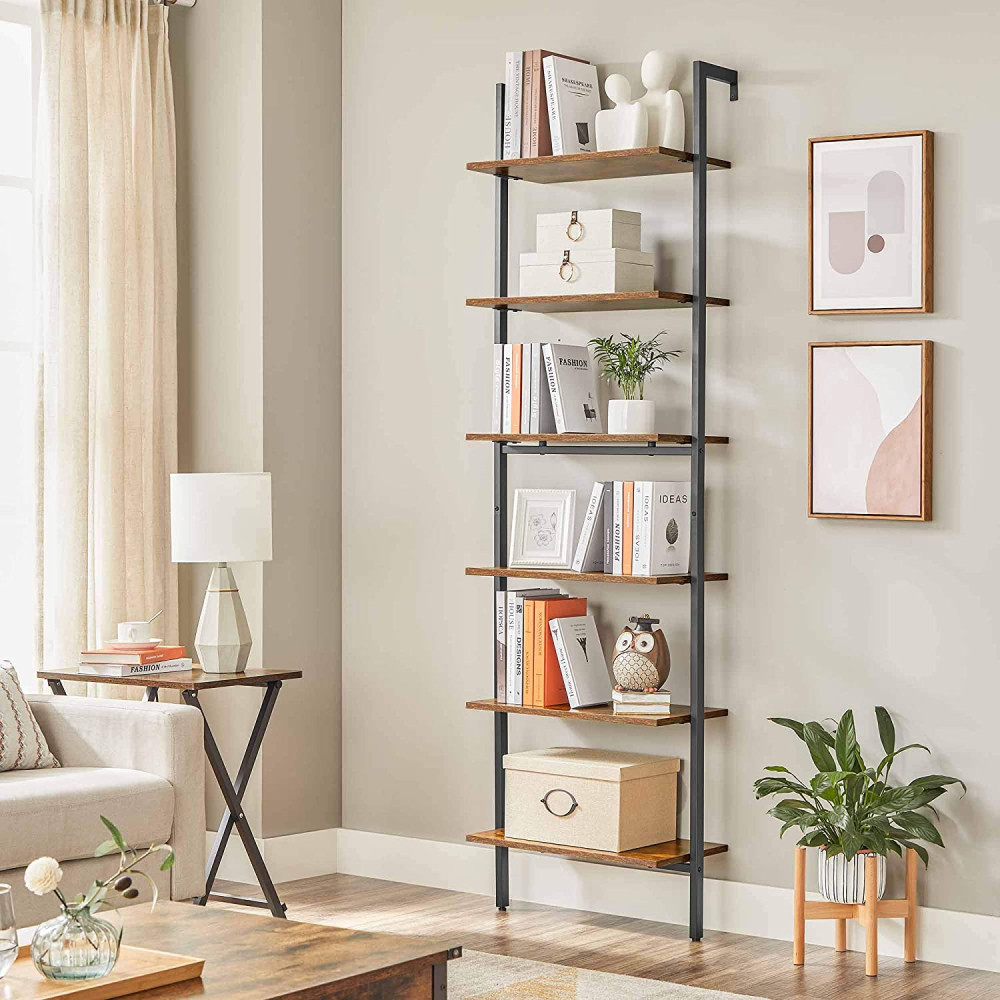 Produktbild för Ladder Shelf Black, Antique Color 205x60x30cm