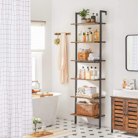 Produktbild för Ladder Shelf Black, Antique Color 205x60x30cm