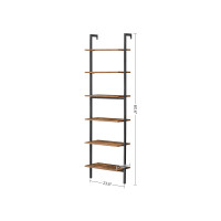 Produktbild för Ladder Shelf Black, Antique Color 205x60x30cm
