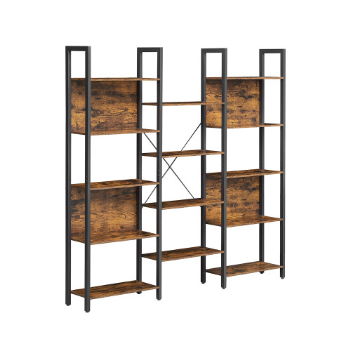 VASAGLE Ladder Shelf Black, Retro Color 158x24x166cm