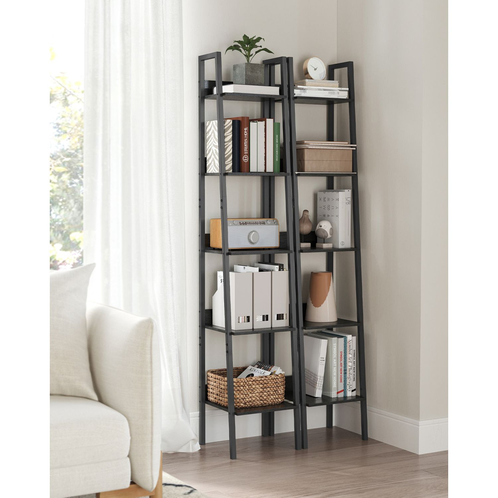 Produktbild för Ladder Shelves Black 34x30x170cm