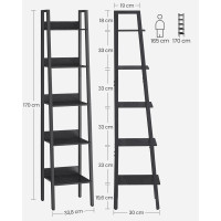 Produktbild för Ladder Shelves Black 34x30x170cm