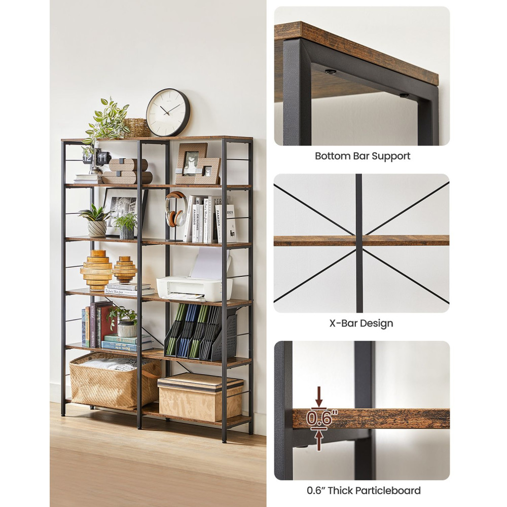 Produktbild för Bookcase Black, Retro Color 173×120×30cm