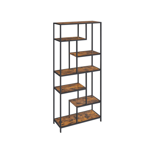 VASAGLE Bookshelf Black, Antique Color 80×30×180cm