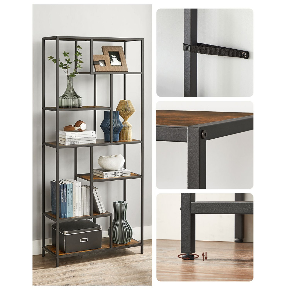 Produktbild för Bookshelf Black, Antique Color 80×30×180cm