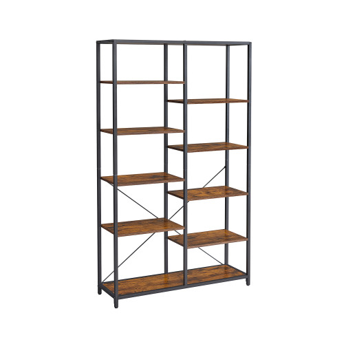 VASAGLE Bookcase Black, Retro Color 100×30×170cm