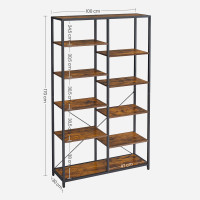 Produktbild för Bookcase Black, Retro Color 100×30×170cm
