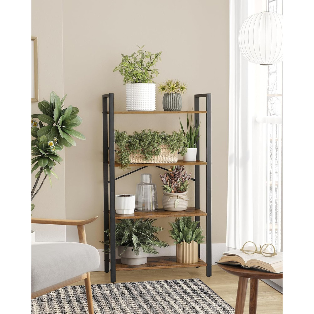 Produktbild för Ladder Shelf X: Antique, Black 66x30x120cm